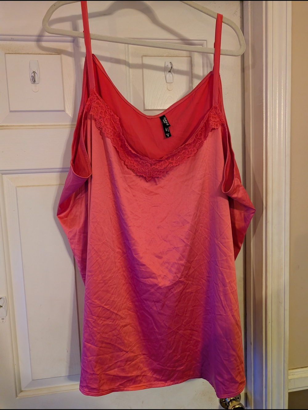Women’s Lace Trim Sleep Tank Top - Pink